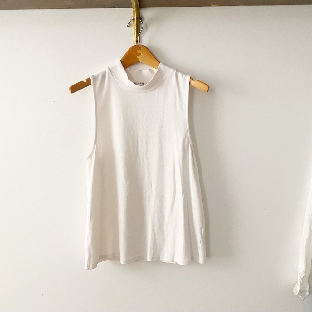 Stateside White Mock Neck Top
